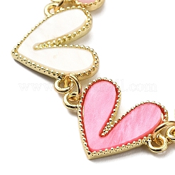 合金アクリルリンクブレスレット  ハート  ミックスカラー  6-1/4インチ（16cm）&nbsp;BJEW-FS00022