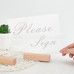 4Pcs 2 Styles Rectangle Beechwood Name Card Holder&nbsp;ODIS-OC0001-39