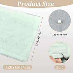 ポリエステルメッシュ生地  プラスチック模造パールと  ブライダルベールの衣類アクセサリー  甘露  1600x0.1mm  3m / pc&nbsp;DIY-WH20007-259B