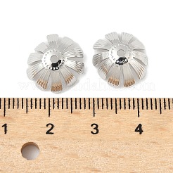 真鍮製ビーズキャップ  花  プラチナ  13x5.5mm  穴：2mm&nbsp;KK-V015-11P