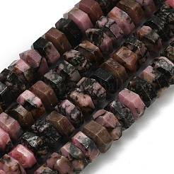 天然石ロードナイトビーズ連売り  多面カット  六角  6x6x3mm  穴：0.8mm  約108個/連  14.72~14.80''（37.4~37.6センチメートル）&nbsp;G-G317-A12-3x6mm