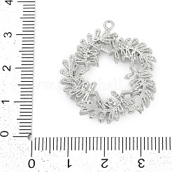 真鍮チャーム  花のチャーム  ガラスと  プラチナ  30.5x28x4.5mm  穴：1.5mm&nbsp;KK-Q026-17P