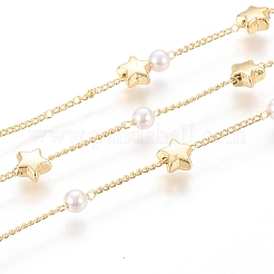 3.28 Feet Brass Handmade Beaded Chain&nbsp;X-CHC-G011-16G