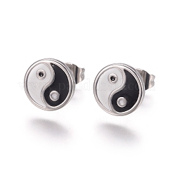 Feng Shui 304 Stainless Steel Stud Earrings&nbsp;EJEW-I235-16