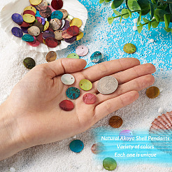 100Pcs 10 Colors Spray Paint Natural Akoya Shell Pendants&nbsp;SHEL-CD0001-01