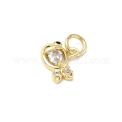 Brass Micro Pave Cubic Zirconia Charms&nbsp;ZIRC-I356-13G-04