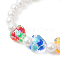 Handmade Glass Enamel & Glass Pearl Beads Bracelets&nbsp;BJEW-JB12172