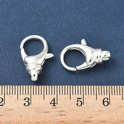 真鍮カニカン  鉛フリー＆カドミウムフリー  925銀メッキ  20x13x6mm  穴：2.5mm&nbsp;KK-H083-17S