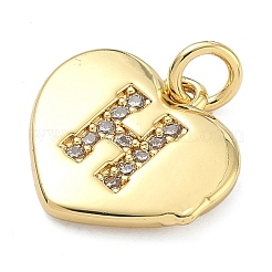 Brass Micro Pave Clear Cubic Zirconia Pendants&nbsp;KK-D229-01G-08