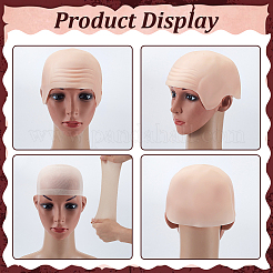 ラテックス製の僧侶用コスプレ用ヘッドギア小道具、ハロウィンパーティー用の大人用ハゲ帽子  桃パフ  205x210x150mm&nbsp;AJEW-WH0609-389