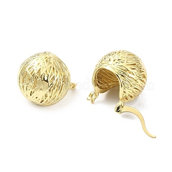 Rack Plating Brass Textured Round Hoop Earrings for Women&nbsp;EJEW-Q780-01G