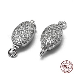 Anti-Tarnish Rhodium Plated 925 Sterling Silver Box Clasps&nbsp;STER-L057-011P