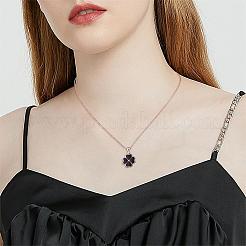 Four Leaf Clover Pendant Necklace Sterling 925 Silver Lucky Four Leaf Clover Necklace Adjustable Temperature-sensitive Color Changing Pendant Necklaces Jewelry Gift for Women&nbsp;JN1087A