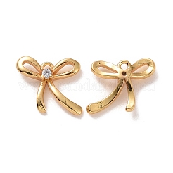 Ion Plating(IP) Brass Micro Pave Clear Cubic Zirconia Charms&nbsp;KK-P182-02G-01