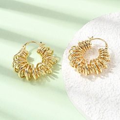 Brass Hoop Earrings for Women&nbsp;EJEW-K334-01G