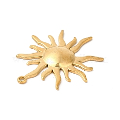 イオンプレーティング（IP）304ステンレスペンダント  太陽のチャーム  18KGP本金メッキ  45x37x3.5mm  穴：2mm&nbsp;X-STAS-L268-026G