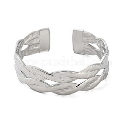 Non-Tarnish 304 Stainless Steel Braided Open Cuff Bangles&nbsp;BJEW-M316-04P
