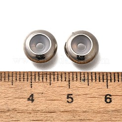 ラックメッキ真鍮製ビーズ  カドミウムフリー＆鉛フリー  長持ちメッキ  フラットラウンド  プラチナ  9.5x4mm  穴：2mm&nbsp;KK-M313-02B-P