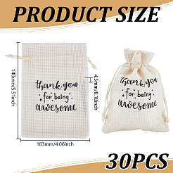 30Pcs Linen Cloth Gift Drawstring Bags&nbsp;ABAG-GO0001-06