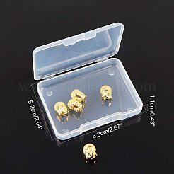 真鍮ビーズ  仏頭  ゴールドカラー  11x9x8.5mm  穴：1.5mm  6個/箱&nbsp;KK-AR0001-21G