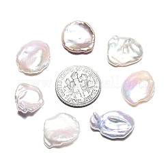 ナチュラルケシパールビーズ  養殖淡水パール  穴なし/ドリルなし  ナゲット  貝殻色  14~18x11~14.5x3~5mm&nbsp;PEAR-N020-S02-1