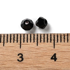 透明ガラスビーズ  双円錐形  ブラック  4x4x3.5mm  穴：1mm  720個/袋&nbsp;GGLA-Z004-05N