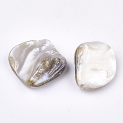 淡水シェルビーズ  チップ  ライトカーキ  18~22x15~21x7.5~10mm  穴：0.8mm&nbsp;SSHEL-T005-11
