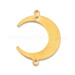 ラックメッキ真鍮製コネクタチャーム  長持ちメッキ  月のリンク  ゴールドカラー  22x16.5x1mm  穴：1.2mm&nbsp;LS-KK-E067-25G