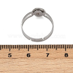 304ステンレススチールカフリング部品  ベゼルカップリングのセッティング  フラットラウンド  ステンレス鋼色  トレイ：8mm  6mm内径  リング：17mm&nbsp;STAS-D372-06P-01