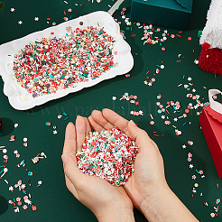 120g 12種類のクリスマス手作りポリマー粘土カボション  混合図形  ミックスカラー  3~10x1~10x0.5~1mm  10g /スタイル&nbsp;CLAY-DC0001-19