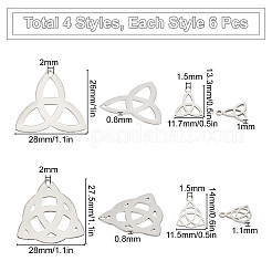 24Pcs 4 Style 304 Stainless Steel Pendants&nbsp;STAS-SC0003-59