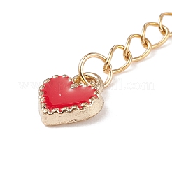 304 Stainless Steel Chain Extenders with Heart Alloy Enamel Charm&nbsp;FIND-JF00097