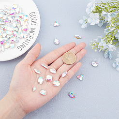 Pointed Back Glass Rhinestone Cabochons&nbsp;RGLA-GF0001-07C
