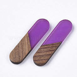 Transparent Resin & Walnut Wood Cabochons&nbsp;LS-RESI-Q210-014A-B01