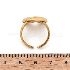 女性用304ステンレススチールオープンカフリング  ゴールドカラー  ハート  ハート：17.5x23mm  調整可能&nbsp;RJEW-M049-05G-03