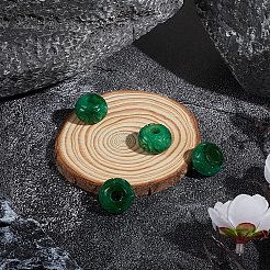 4Pcs Natural Myanmar Jade/Burmese Jade Carved European Beads&nbsp;G-PA0002-44