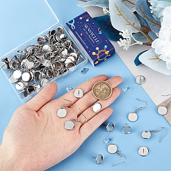 50Pcs 304 Stainless Steel Earring Hooks & 50Pcs Stud Earring Findings&nbsp;STAS-SC0008-68