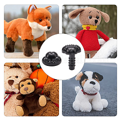 60セット3スタイルのプラスチック製犬の鼻の工芸品  diyの人形のおもちゃアクセサリー  ブラック  16.5~18.5mm  ピン：4~6mm  20セット/スタイル&nbsp;DIY-GF0006-63