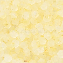 艶消しガラスビーズ  双円錐形  金箔  多面カット  淡いチソウ  4.5x3.5mm  穴：1mm  14個/ 10g&nbsp;X1-FGLA-D300-01E