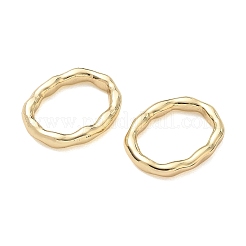 304ステンレススチールリンクリング  テクスチャー オーバル  長持ちメッキ  ゴールドカラー  19.5x15x2.5mm  内径：15x10mm&nbsp;SA-CBA3037-26G-01