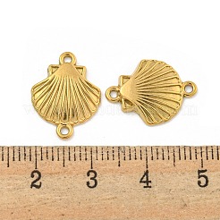イオンプレーティング（IP）304ステンレススチールリンクコネクタチャーム  シェル形状  18KGP本金メッキ  17x13x3.5mm  穴：1mm&nbsp;STAS-I307-509B-G