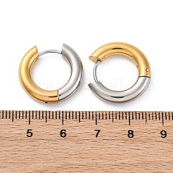 Two Tone 304 Stainless Steel Hinged Hoop Earrings for Women&nbsp;EJEW-A073-01B