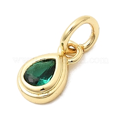 Brass Cubic Zirconia Charms&nbsp;KK-G554-02E-06