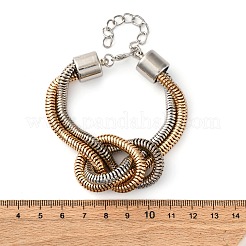 女性用アイアンシェイクチェーン結びブレスレット  プラチナ·ゴールデン  7-1/2インチ（19cm）&nbsp;BJEW-U042-01GP