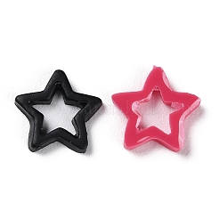 オペーク樹脂カボション  スター  ミックスカラー  7.5x8x1mm&nbsp;X-RESI-E045-01