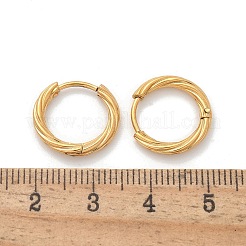 304ステンレススチールツイストフープピアス（女性用）  ゴールドカラー  15x2.5mm&nbsp;EJEW-A130-02A-G