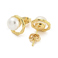 Real 18K Gold Plated Brass Ear Studs&nbsp;EJEW-P2261-46G-04