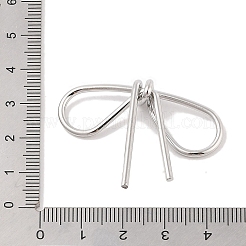 変色しない304ステンレススチールコネクタチャーム  蝶結び  ステンレス鋼色  32.5x41.5x7.5mm  穴：10x17mm&nbsp;STAS-G336-05B-P