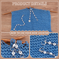 4Pcs 4 Style Acrylic Beaded Knitting Row Counter Chains with Alloy Sheep Charm&nbsp;HJEW-AB00664