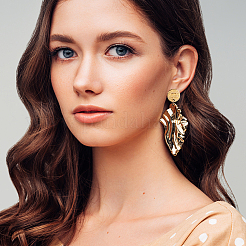 24個 12スタイル イオンプレーティング(IP) 304ステンレススチールスタッドピアス金具  フリクションピアスバックキャッチ＆ホール付き  テクスチャ  フラットラウンド  ゴールデン·ステンレス鋼色  10x1mm  穴：1.2~1.4mm  ピン：0.7~0.8mm  2個/スタイル&nbsp;STAS-UN0043-26
